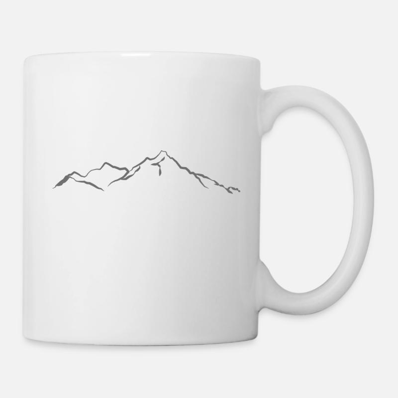 Berge hellgrau - Tasse - Weiß