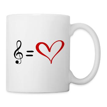 Music = love clef heart - Mug - white - Right