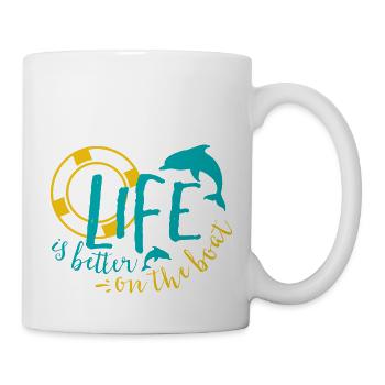 La vie est meilleure sur le bateau - Mug blanc - blanc - Droite