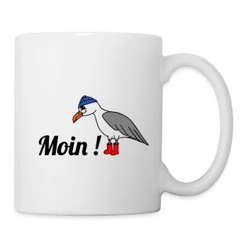 Moin, Möwe - Tasse - Weiß - Rechts