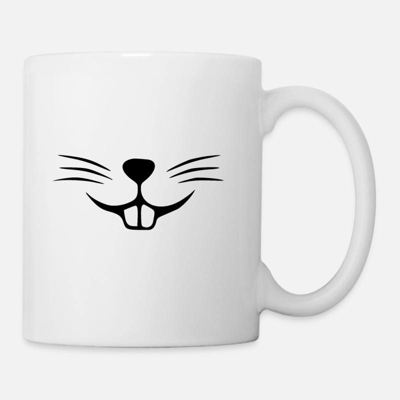 Visage de lapin. Nez de lapin. Dents de lapin - Mug blanc - blanc
