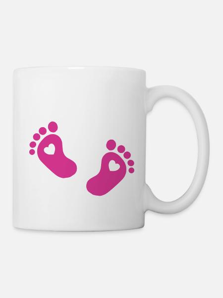 Pieds de bébé Pied de bébé rose - Mug blanc - blanc