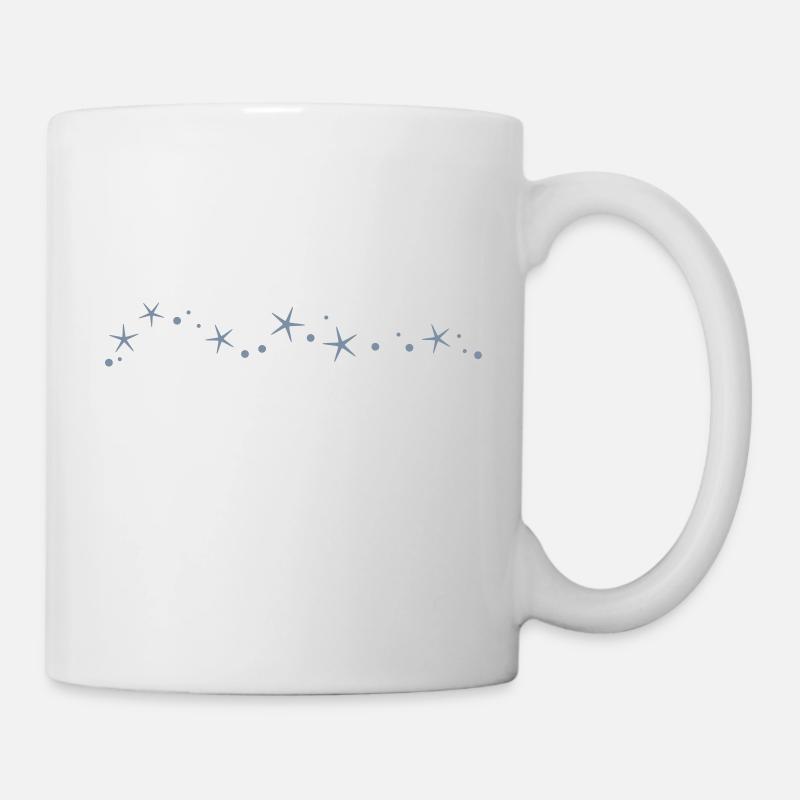 Sterne Linie Glitzer Sternchen Dekor - Tasse - Weiß