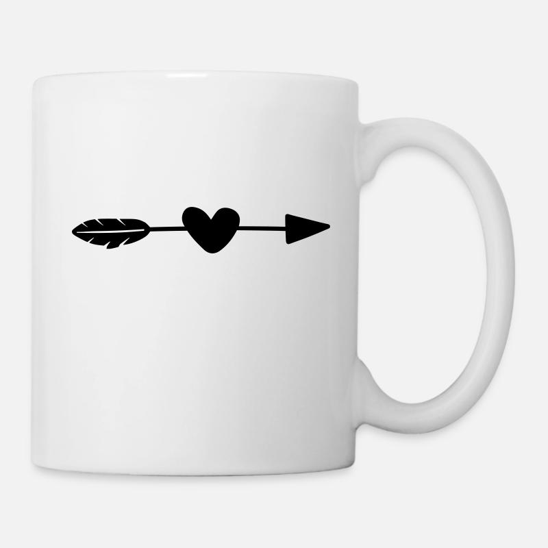 arrows with heart - Mug - white