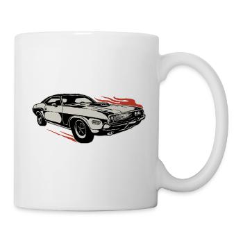 Vintage Muscle Car US Car Feuer oldschool - Tasse - Weiß - Rechts