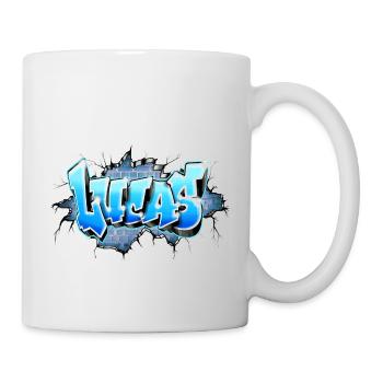 Lucas Graffiti Name - Tasse - Weiß - Rechts