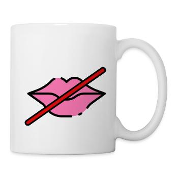 Kissing prohibited. No kissing. gift - Mug - white - Right