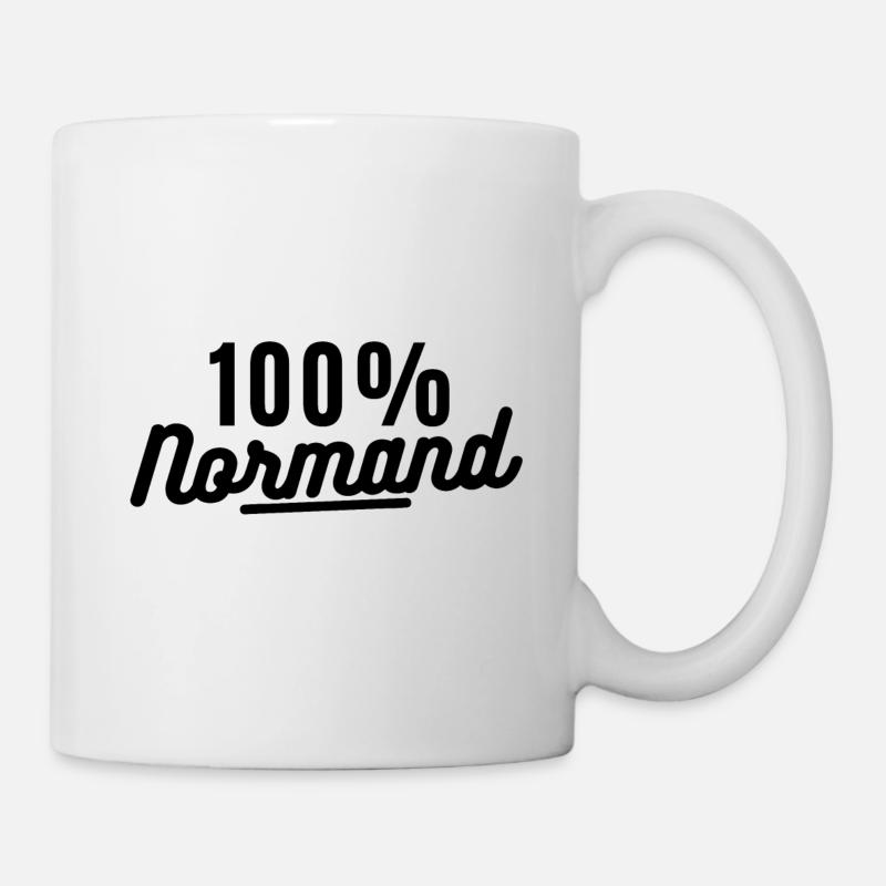 100% normand. t-shirt normandie - Mug blanc - blanc