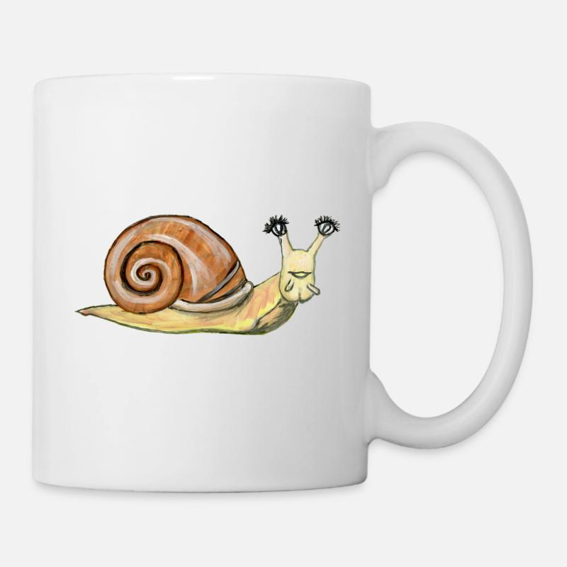 Schnecke Schnecke Molluske Gastropodenschale - Tasse - Weiß