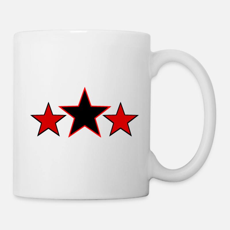 Étoiles noir rouge - Mug blanc - blanc