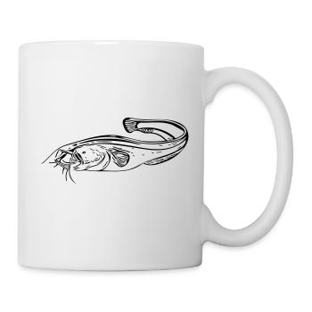 Wels - Angler - Tasse - Weiß - Rechts