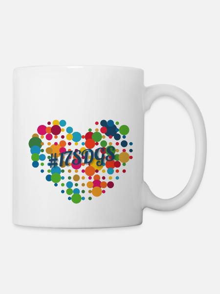 Coeur coloré conception de points - 17sdgs - Mug blanc - blanc