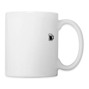 Berge Bier Herzschlag EKG Bierkrug lustig Geschenk - Tasse - Weiß - Rechts