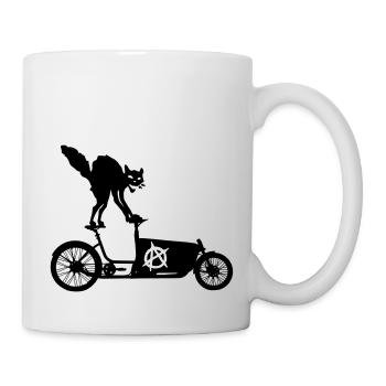 Anarcho Katzer rocks cargo bike - Mug - white - Right