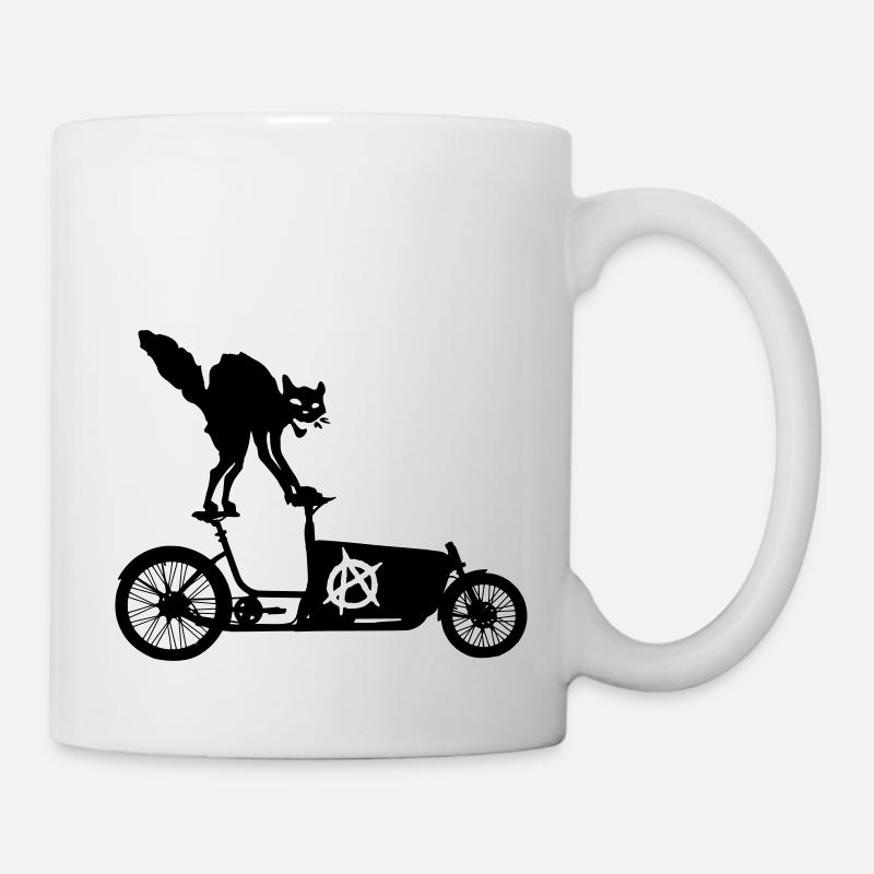 Anarcho Katzer rockt Lastenrad - Tasse - Weiß