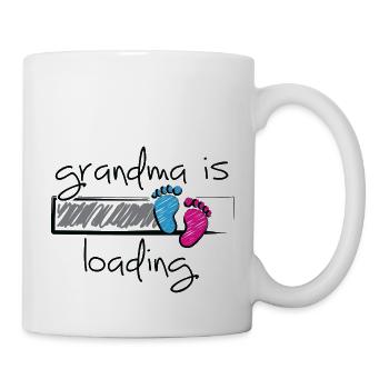 Slogan Oma wird geladen. Opa und Oma werden - Tasse - Weiß - Rechts