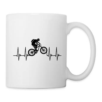 EGK; Fahrrad, Mountainbike, Herzschlag, ride bike - Tasse - Weiß - Rechts