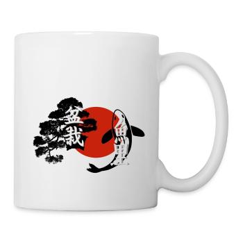 Bonsai, Koi, Sun & Kanji - Mug - white - Right