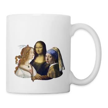 DaVinci vs Botticelli vs Vermeer | Concours d'artiste - Mug blanc - blanc - Droite