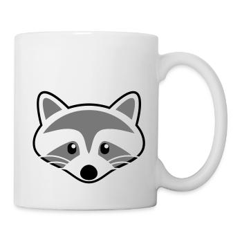 Tête de raton laveur mignon - Mug blanc - blanc - Droite