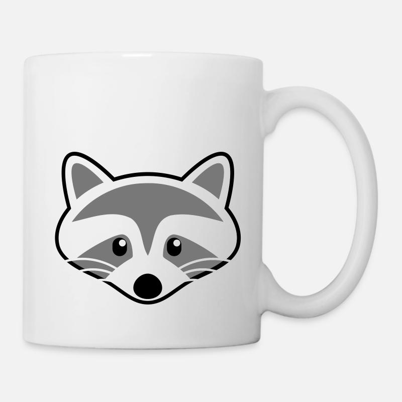 Süßer Waschbär Kopf - Tasse - Weiß