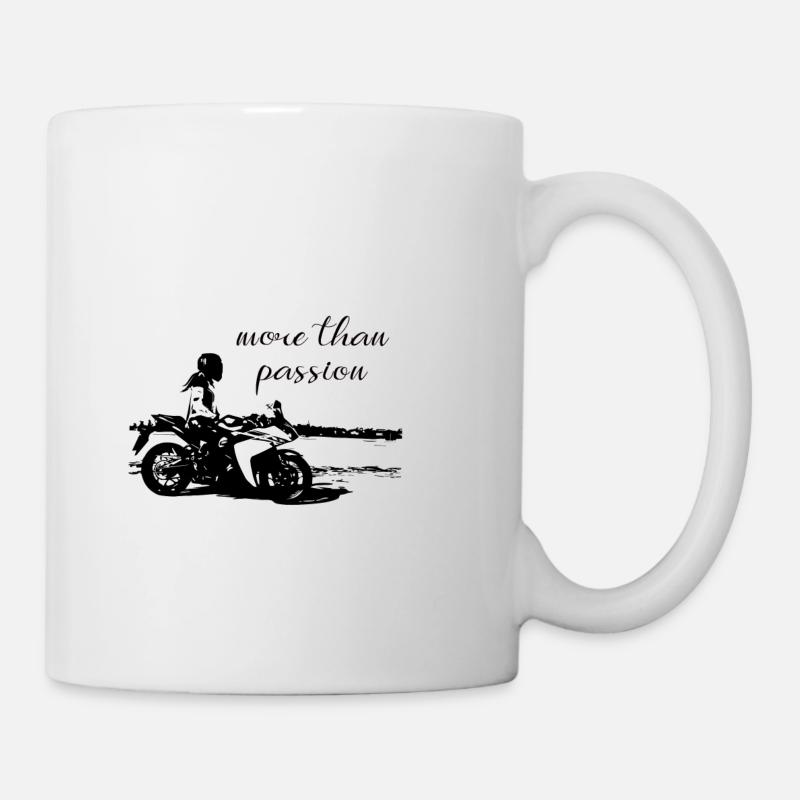 Woman on Motorcycle - Mug - white