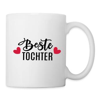 Beste Tochter Töchter Geschenkidee Geburtstag Herz - Tasse - Weiß - Rechts