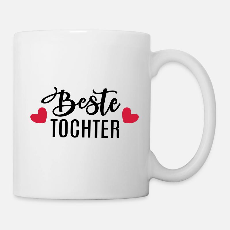 Beste Tochter Töchter Geschenkidee Geburtstag Herz - Tasse - Weiß