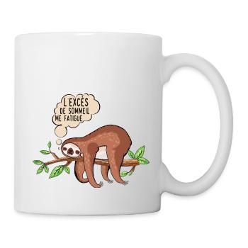 exces sommeil fatigue paresseux dessin humour - Mug blanc - blanc - Droite