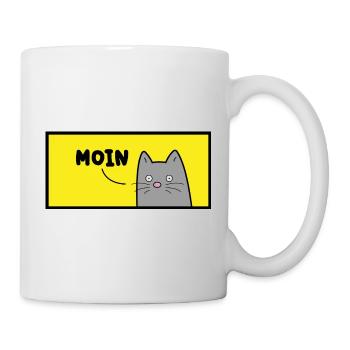 Moin Katze für Katzenfans die Moin sagen wollen - Tasse - Weiß - Rechts