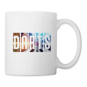 Darts Dart Darten Dartscheibe Geschenk - Tasse - Weiß - Rechts