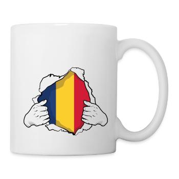 Drapeau de la Roumanie Idée de cadeau roumain roumain Cool - Mug blanc - blanc - Droite