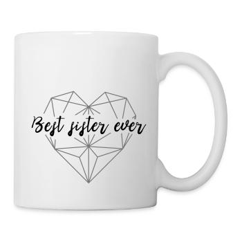 Best sister ever - geometric heart 03 - Mug - white - Right