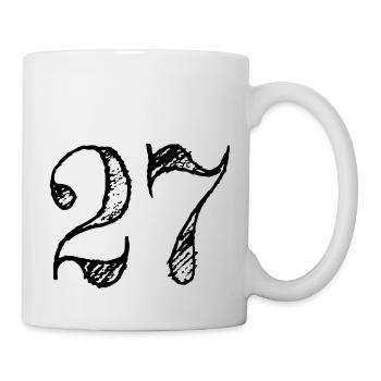 Abbildung 27 Siebenundzwanzig - Nummer 27 (hand-drawn) - Tasse - Weiß - Rechts
