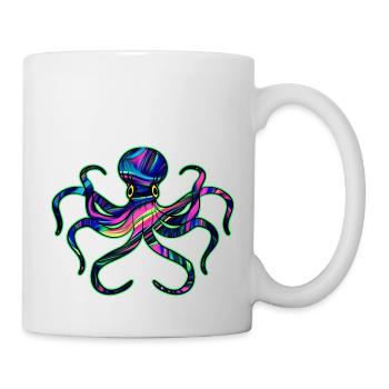 Krake fluoreszent by The Manzanita´s - Tasse - Weiß - Rechts