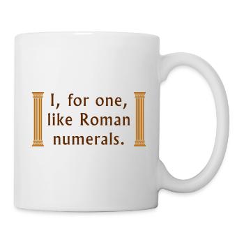 Römische Ziffern - Tasse - Weiß - Rechts