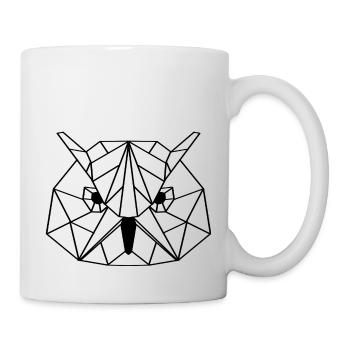 Eule geometrisch - Tasse - Weiß - Rechts