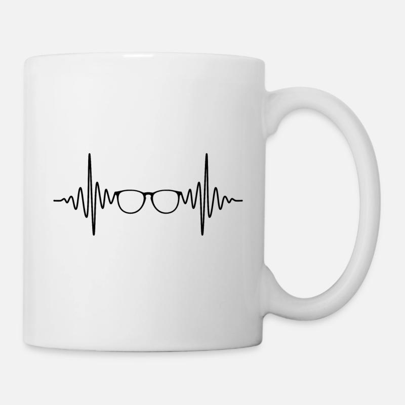 Herzschlag Optiker - Tasse - Weiß