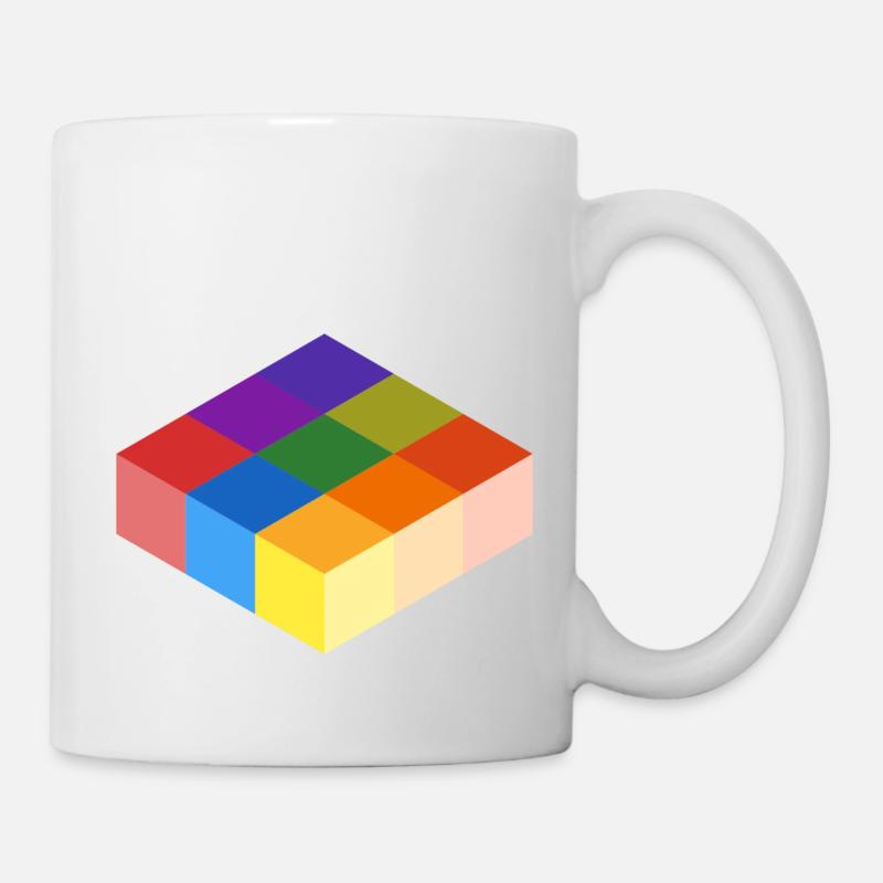 Cube Grid - Tasse - Weiß