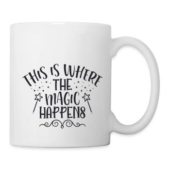 Hier ist die Magie - Tasse - Weiß - Rechts