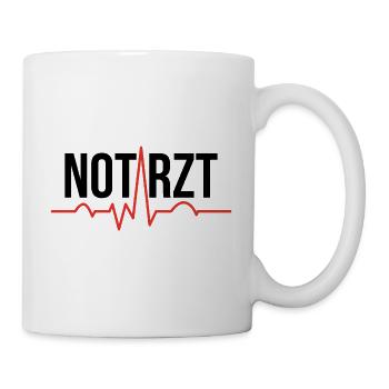 Notarzt puls Geschenk Krankenwagen Medizin - Tasse - Weiß - Rechts