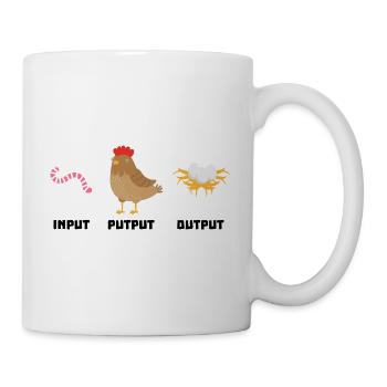 Input putput output Bauer Landleben Geschenk - Tasse - Weiß - Rechts