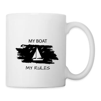 My Boat My Rules Segeln. Segelboot Segel Segler - Tasse - Weiß - Rechts