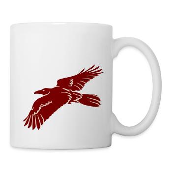 Motif de vecteur d'oiseaux de corbeau d'oiseau de corbeau - Mug blanc - blanc - Droite