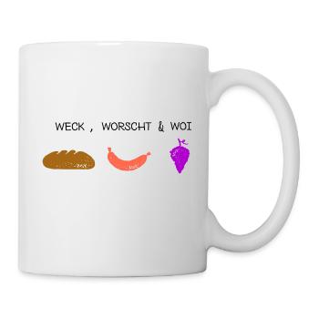Weck Woscht un Woi - Tasse - Weiß - Rechts