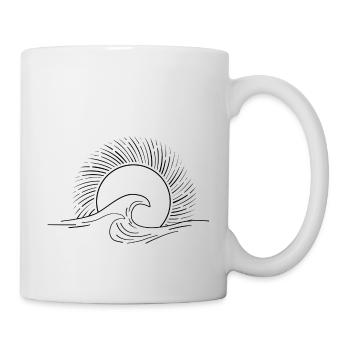 Minimalistische Welle - Tasse - Weiß - Rechts