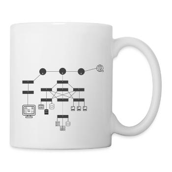 reseau informatique - Mug blanc - blanc - Droite