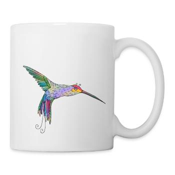 Oiseau coloré - Mug blanc - blanc - Droite