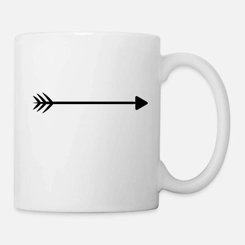 Flèche droite en haut à gauche en bas - Mug blanc - blanc