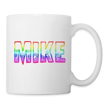 mike rs regenbogen - Tasse - Weiß - Rechts